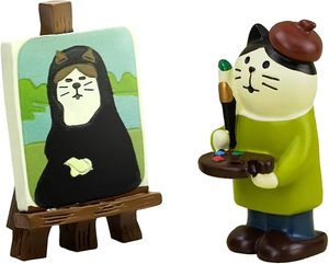 Figura de Gato de Resina de Dibujos Animados, Decoración Religiosa para el Hogar, Mini Artesanía Hecha a Mano, Adorno de Escritura Estilo Ins, Regalos - Product Image 5