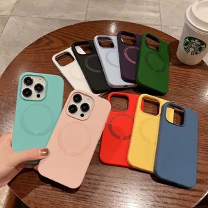 Hot Sale Luxury Factory Price Liquid Silicon Phone Case For iPhone 15 Pro Max Wireless Charging Back Covers For iPhone 14 Plus