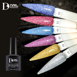 BD Star Diamond Gel polaco nuevo diseño Hema Tpo Free Soak Off Glitter Disco Diamond con efecto <span class=keywords><strong>de</strong></span> <span class=keywords><strong>estrella</strong></span> rota reflectante dinámico - Product Image 4