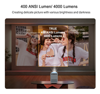 Mini projecteur LCD intelligent portable LED 1080P Full HD 4K Android WIFI rechargeable avec haut-parleurs stéréo HIFI pour smartphone et usage domestique