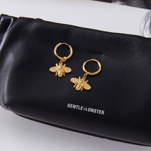 Huggie Earrings Turquoise Stone Bezel Setting Stainless Steel Women's Jewelry <b>Gift</b> Geometric Design - Product Image 3