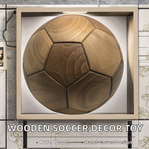Jouets de football en bois intéressants pour le loisir, assemblés par mortaise et tenon, artisanat de football pour la maison, technique polie, chambre à coucher gravée - Product Image 2