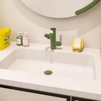 Ensemble meuble-lavabo de salle de bain avec vasque intégrée en céramique sans joint en pierre frittée, meuble sous-vasque sur mesure