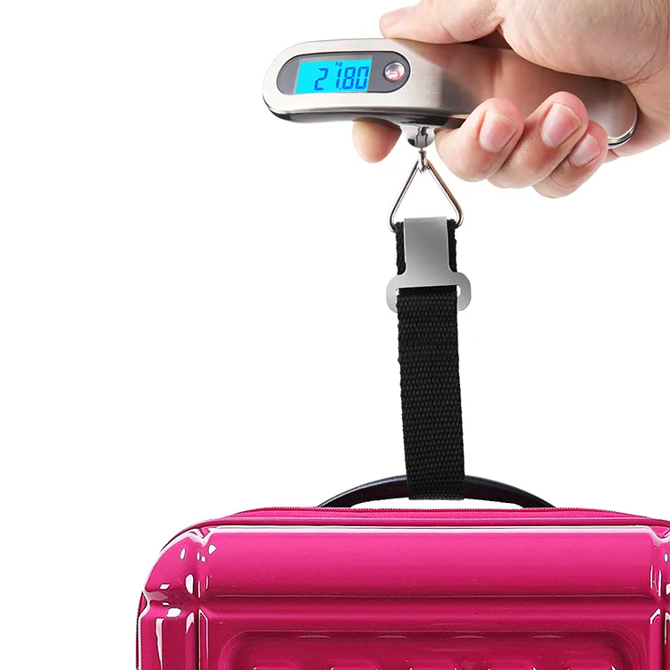 가방 선물 무게 디지털 휴대용 교수형 저울 여행 무게 측정 LCD 디스플레이 50kg