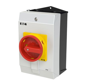 Interruptor Principal <span class=keywords><strong>Eaton</strong></span> Serie <span class=keywords><strong>P1</strong></span>, <span class=keywords><strong>P1</strong></span>, <span class=keywords><strong>25</strong></span> A, Montaje en Superficie, 3 Polos, con Manija Giratoria Roja y Anillo de Bloqueo Amarillo - Product Image 4