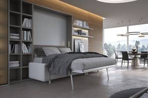 Hiện đại vua Kích thước Murphy giường với lưu trữ và 4 ngăn kéo bằng gỗ MDF kim loại/Gỗ nền tảng đồ nội thất phòng ngủ để sử dụng nhà - Product Image 5