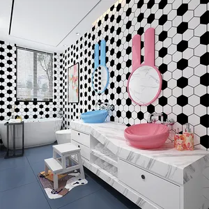Badezimmer fliesen Wände und Böden Marmor selbst klebende Vinyl-PVC-Wandfliesen