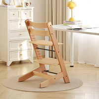 Chaise de salle à manger pour enfants en bois massif moderne pour la croissance des bébés et des enfants - Haute et confortable
