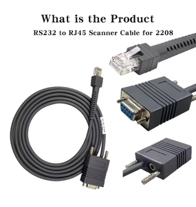 3M Grey Rj45 Để 9Pin Db9 Nữ RS232 Nối Tiếp Cảm Biến Mã Vạch Máy Quét Cáp Cho Datalogic Cab-463 Cab463 Máy Quét - Product Image 3