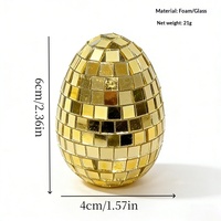 Boule miroir disco en verre en forme d'œuf, très vendue, pour la décoration des fêtes d'anniversaire, de Pâques et de mariage des enfants