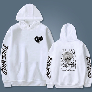 Sudadera con Capucha Blanca Juice Wrld para Hombre, Estilo Urbano, Estampado de Calavera, Algodón, con Bolsillo Canguro, para Otoño - Product Image 2