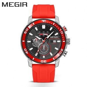 MEGIR 2224 Nouvelle Montre Sportive Tendance pour Homme, Bracelet en Silicone Orange, Montre-Bracelet Décontractée à Quartz pour Homme, Personnalisation du LOGO en Usine - Product Image 4