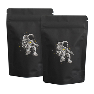 Tùy chỉnh in Ziplock có nắp kéo đứng lên túi nhôm lá đen bao bì nhựa mùi bằng chứng 3.5G 3.5 Túi Mylar có logo - Product Image 1