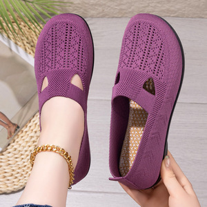 Chaussures décontractées pour femmes en gros, couleur unie, couleur foncée, nouvelle collection printemps, respirantes, légères, en maille, <span class=keywords><strong>semelle</strong></span> souple - Product Image 3