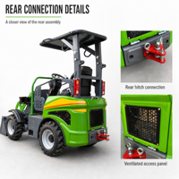 TITAN Electric Mini Front Wheel Loader Garansi Bersertifikat CE 1 Tahun Beban Terukur 0.8-5 Ton Bucket 0.4m