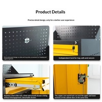 Armoire à outils roulante robuste avec panneau perforé, chariot de rangement mobile pour atelier, chariot à outils en acier avec roues verrouillables