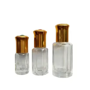 फैक्टरी थोक 3 मिलीलीटर तार बोतल 6 मिली 10 मिली हेक्सागोनल स्पष्ट कांच की बोतल पर सोने की टोपी के साथ बोतल पर
