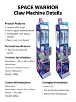 Mini machine à griffes intelligente multi-thèmes, machine d'arcade à monnayeur pour la vente de peluches et de cadeaux, pour les commerces et les centres commerciaux