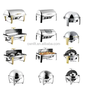 Stainless Steel Chafing Dish Roll Top Chafer Catering Dish Supplies For Hotels Restaurants