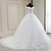 2023 grande taille robe de bal robe de mariée Vintage dentelle Appliques hors épaule manches courtes blanc ivoire robes de mariée