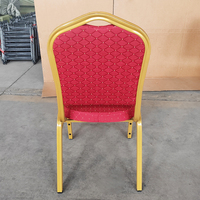 Chaises de banquet empilables en fer avec housse en tissu moderne et durable, coussin en éponge pour hôtels, restaurants, mariages en plein air, événements et fêtes