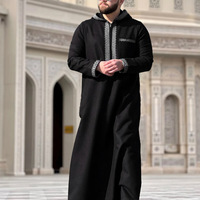 Robe Kaftan Musulmane pour Hommes CCY, Abaya Arabe, Thobe, Robe à Capuche pour le Ramadan, Vêtement Islamique, Robe à Capuche Marocaine Brodée Modeste