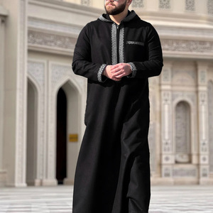 Túnica Musulmana para <span class=keywords><strong>Hombre</strong></span> CCY, Kaftan Árabe, Abaya, Thobe, Vestido con Capucha para Ramadán, Ropa Islámica, Túnica Marroquí Bordada con Capucha - Product Image 2