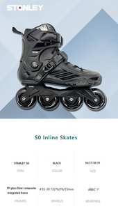<span class=keywords><strong>Patines</strong></span> en Línea STANLEY <span class=keywords><strong>Baratos</strong></span>, Negros, para Principiantes, Slalom, Junior, Adultos, Bota Rígida, <span class=keywords><strong>4</strong></span> <span class=keywords><strong>Ruedas</strong></span>, Rodamientos ABEC-7, Dureza de Rueda 88A - Product Image 4