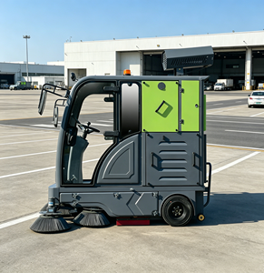Balayeuse de voirie industrielle électrique nouvelle à quatre roues motrices, autotractée, avec batterie 150Ah et aspiration - Product Image 1