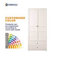 Armoire autoportante en acier avec tiroirs de rangement supérieurs, meuble de chambre à coucher pour vêtements, idéal pour la location et l'aménagement intérieur