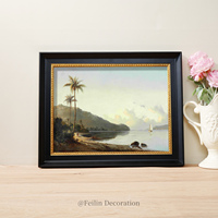 Tableaux de paysages européens et fleurs, impressions vintage, art mural encadré en bois, articles de décoration intérieure, toiles de luxe à suspendre