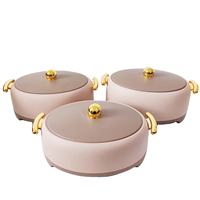 Ensemble de 3 pièces pour chauffe-aliments chauffants de 1,5L + 2L + 2,5L Ensemble de récipients de stockage d'aliments