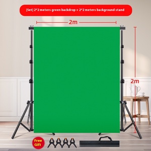 Kit de soporte de fondo verde de 3x3m al por mayor para fotografía en vivo incluye soporte y Tela-Accesorios de estudio fotográfico - Product Image 2