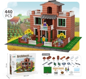 Los niños fingen <span class=keywords><strong>arquitecto</strong></span> DIY juguete de construcción para niños casa rompecabezas edificio hecho a mano modelo pared de ladrillo juguete de construcción - Product Image 5