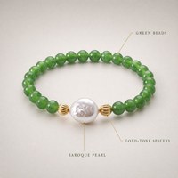 Nouveau bracelet tendance en agate verte de 6 mm, chalcédoine, perle naturelle, plaqué or, design artisanal de haute qualité, cadeau pour femmes