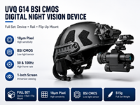 Set Lengkap PVS-14 Monokuler Penglihatan Malam Digital Perbesaran 4x/2x/1x Resolusi 800x600 Kit Pemasangan Helm 18um Tahan Air IP67
