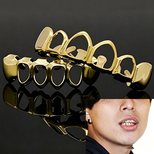 Grillz dentaires personnalisés Hip Hop, crocs <span class=keywords><strong>de</strong></span> <span class=keywords><strong>vampire</strong></span>, Grillz inférieurs Hip Hop Iced Out pas chers pour dents en or - Product Image 2