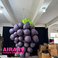 Jouet de fruit de raisin géant gonflable réaliste, modèle de raisin gonflable de décoration suspendue pour la publicité d'exposition de légumes