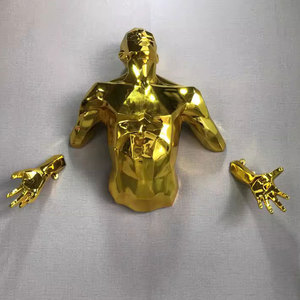 Escultura Moderna de Busto Masculino en Resina 3D, Color Verde Cromo, para Decoración de Paredes Interiores de Hogar o <span class=keywords><strong>Restaurante</strong></span> - Product Image 6