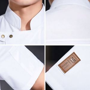 Vente en gros d'usine, uniformes de travail tendance, logo personnalisé, chemise de chef unisexe à manches courtes noire d'été - Product Image 2