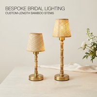 Lampe de table sans fil rechargeable en rotin, LED à intensité variable, base en bambou tressé à la main, veilleuse sans fil pour restaurant, mariage, hôtel