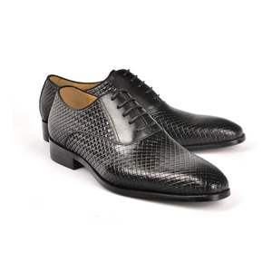 Produit le plus vendu : Chaussures habillées et décontractées italiennes pour hommes, grandes tailles, avec empeigne imprimée, style Oxford - Product Image 2