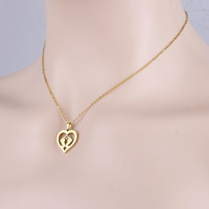 Collier pendentif cœur plaqué or 304 316 TAYLORFASO avec zircon cubique, bijoux romantiques pour femmes à porter tous les jours - Product Image 2