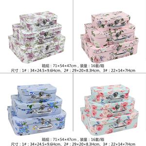 Ensemble <span class=keywords><strong>de</strong></span> 3 boîtes à fleurs en carton avec poignée, vente en gros, boîte cadeau en carton avec fleurs imprimées - Product Image 6