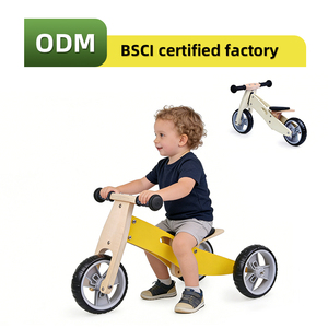 <span class=keywords><strong>Tricycle</strong></span> bébé 2 en 1 de qualité supérieure, vélo d'équilibre en <span class=keywords><strong>bois</strong></span> pour tout-petits, siège réglable, jouet à roulettes pour enfants - Product Image 1
