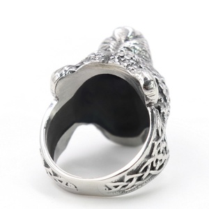 Stilvoller Unisex Retro Skandinavischer Eis-Atom-<span class=keywords><strong>Wolf</strong></span> Edelstahl Viking Werwolf-<span class=keywords><strong>Ring</strong></span> für Männer und Frauen Party - Product Image 4