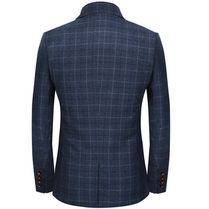 Traje Formal de negocios a cuadros para hombre, traje de aseo, <span class=keywords><strong>chaleco</strong></span>, conjunto de traje de boda de tres piezas - Product Image 5