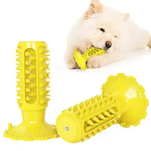 Pet Toothbrush Toy Dog Grinding Rod Dog Squeaky Chew Toy Interactive Indestructible Toys
