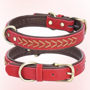 Nueva llegada collares para mascotas de lujo personalizado trenzado diseñador colorido ajustable cuero perro <span class=keywords><strong>Collar</strong></span> al por mayor - Product Image 6