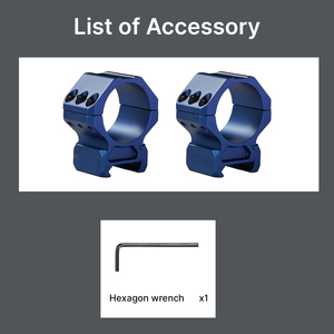 Anneaux de montage en aluminium BANGBANG pour tube de 30 mm, hauteur centrale de 1,0 po, triple rangée de vis, légers, étanches (bleu) - Product Image 4